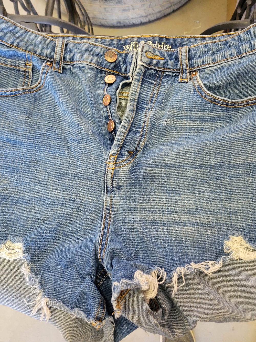 wild fable Light Wash Distressed High-Rise Jean Shorts